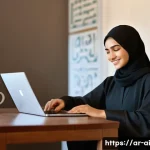 Home 10 AI 도구의 선택과 활용 전략 - **Image Prompt 1: The Human Touch in AI-Powered Arabic Content Creation**
A young Arab woman, we...