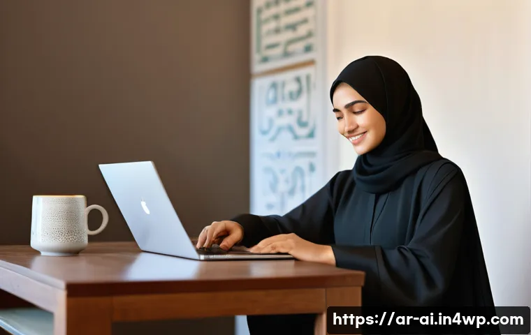 AI 도구의 선택과 활용 전략 - **Image Prompt 1: The Human Touch in AI-Powered Arabic Content Creation**
A young Arab woman, we...