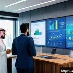 인간 AI 협업의 복잡성 이해하기 - A modern office environment in a Middle Eastern corporate setting featuring diverse Arab professiona...